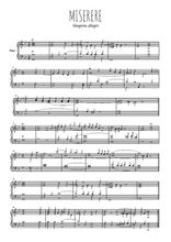 Téléchargez l'arrangement pour piano de la partition de gregorio-allegri-miserere en PDF